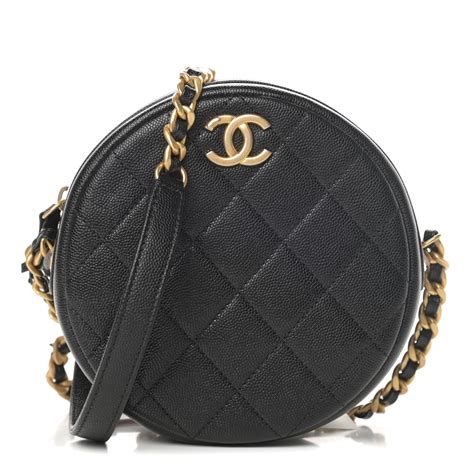 chanel caviar quilted bag|2019 CC Quilted Caviar Round Clutch With Chain crossbody bag.